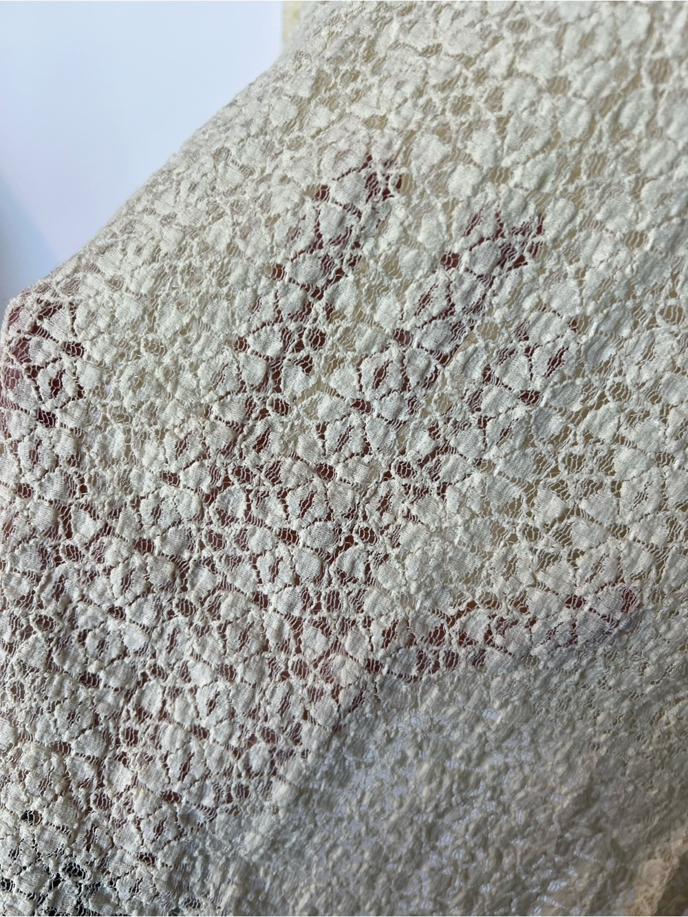 Natural Life Cream Lace Long Sleeve Top Boho Sheer Layering Top Medium - Picture 9 of 12